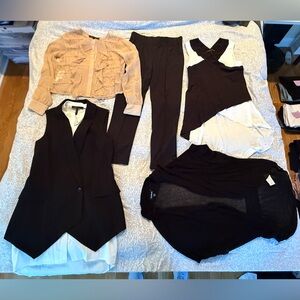 BCBG Maxazria lot size S, M, and 4, one Bebe top